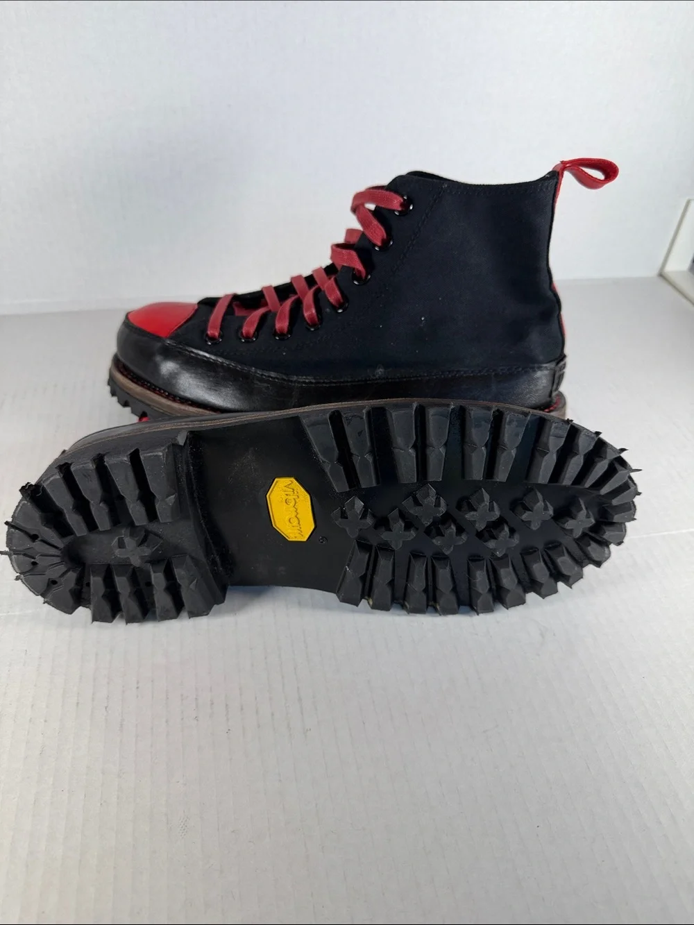 Custom Converse Black Canvas Boots, leather midsole, Vibram soles, Goodyear welt - Picture 5 of 5